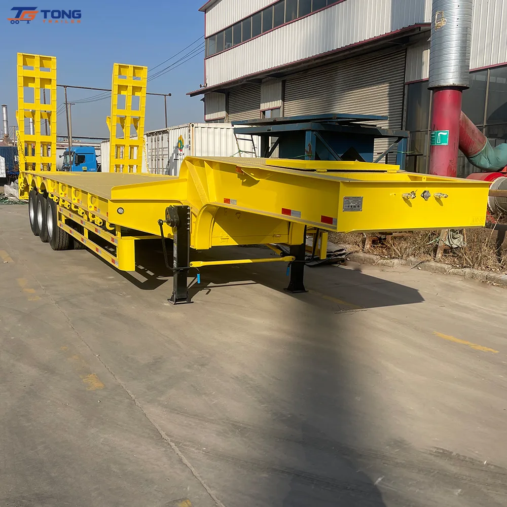 3 Axle Low Bed Semi Trailer 60T Gooseneck Lowboy gallery 2