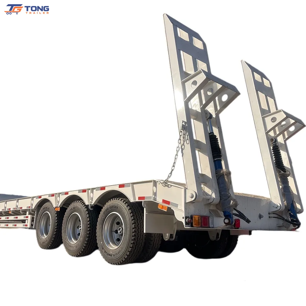 3 Axle Lowbed Semi Trailer 60T-150T Heavy Duty gallery 1