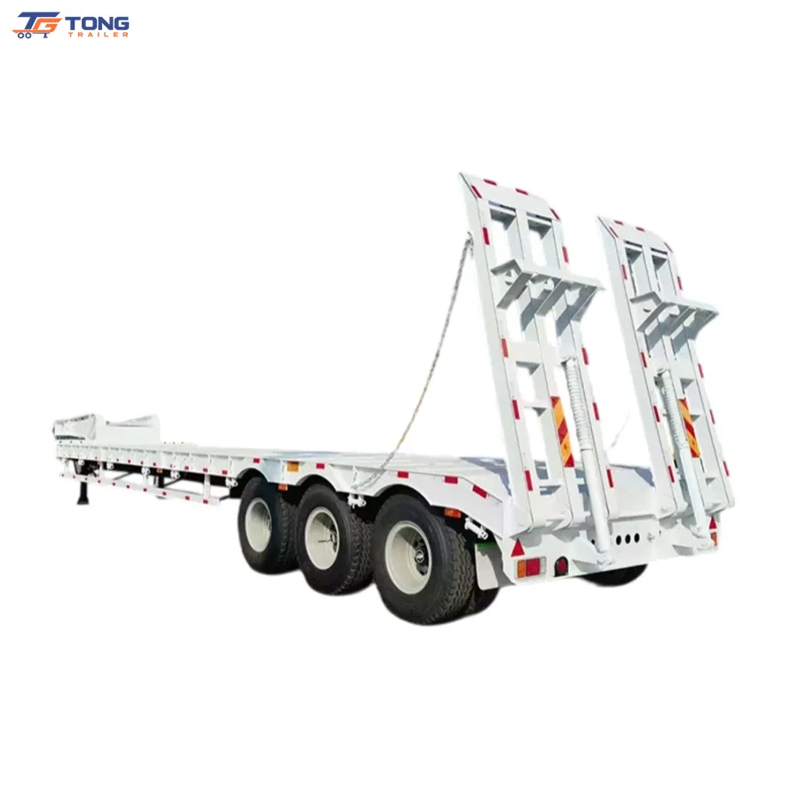 3 axle lowbed semi trailer 60T-150T Heavy Duty