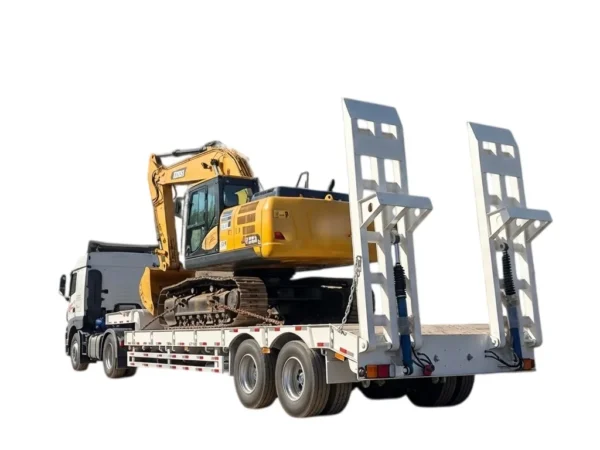 3 axle lowbed semi trailer 60T-150T Load Capacity