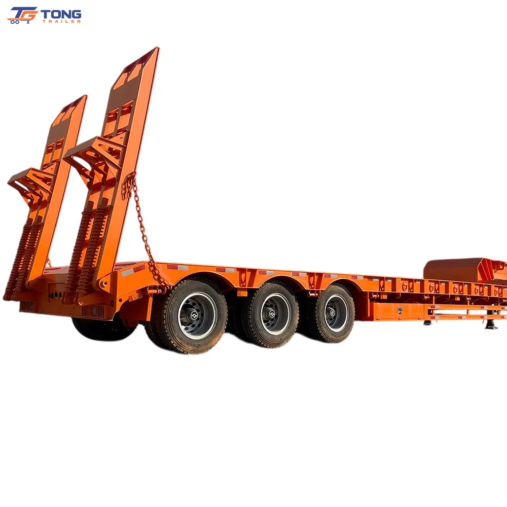 3 Axle Lowbed Semi Trailer for 60-100 Ton Loads gallery 1