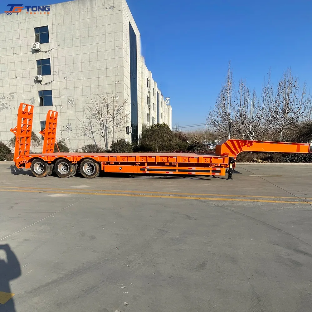3 Axle Lowbed Semi Trailer for 60-100 Ton Loads gallery 3