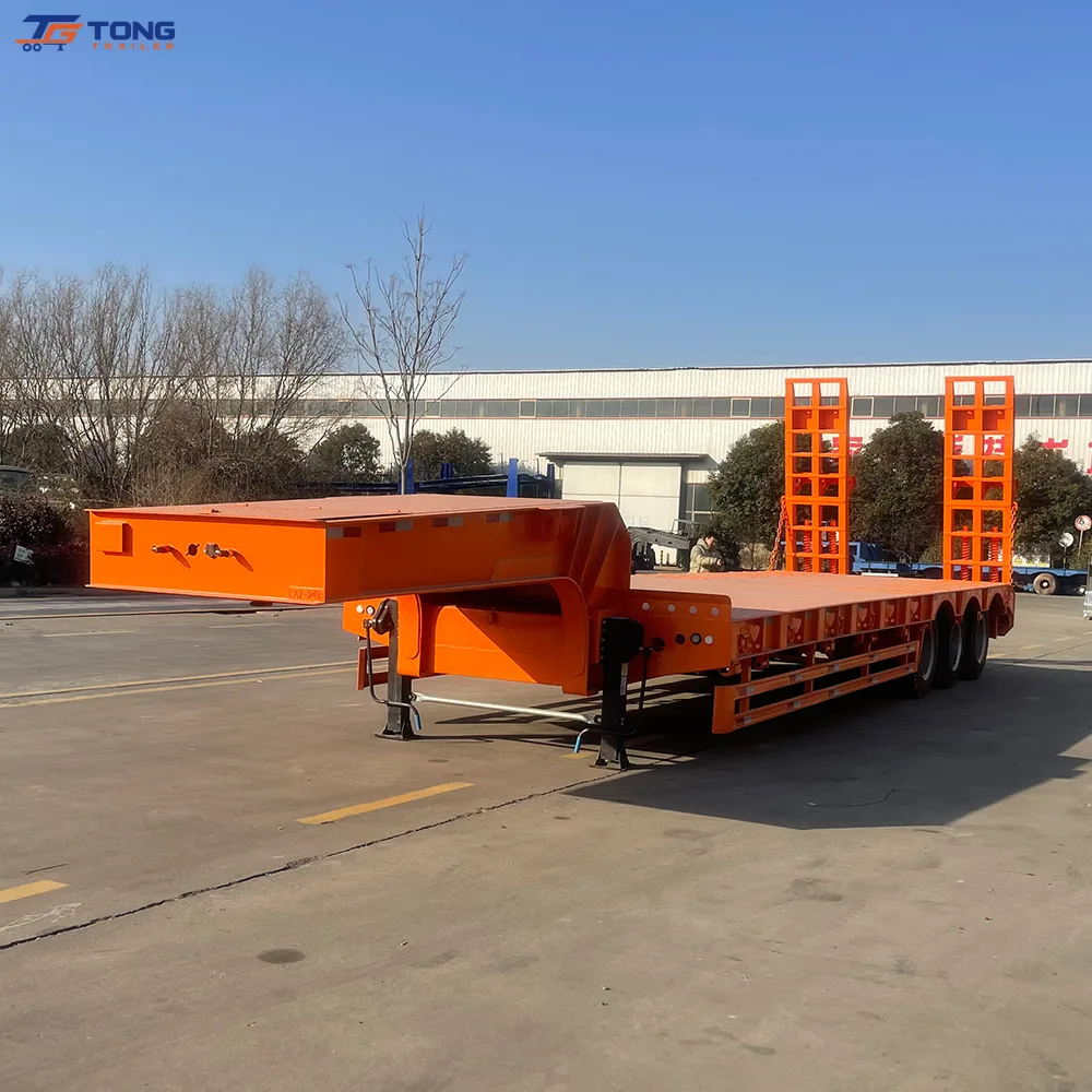 3 Axle Lowbed Semi Trailer for 60-100 Ton Loads gallery 5