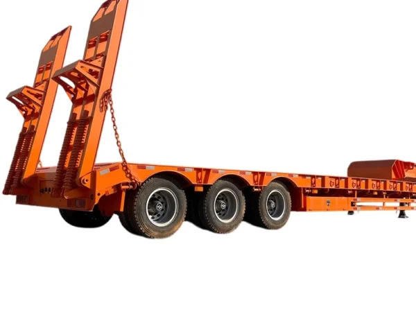 3 Axle Lowbed Semi Trailer for 60-100 Ton Loads