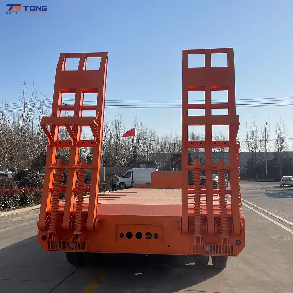 3 Axle Lowbed Semi Trailer for 60T-150T Machinery gallery 2