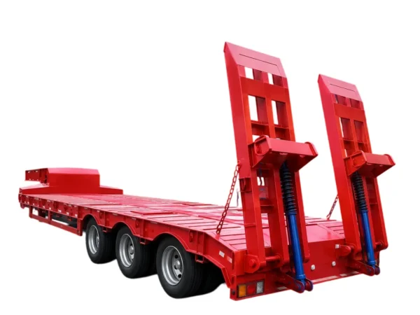 3 Axle Lowbed Semi Trailer for 60T-150T Machinery