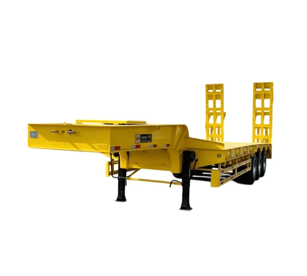3 Axle Lowbed Semi Trailer for Excavator Transport