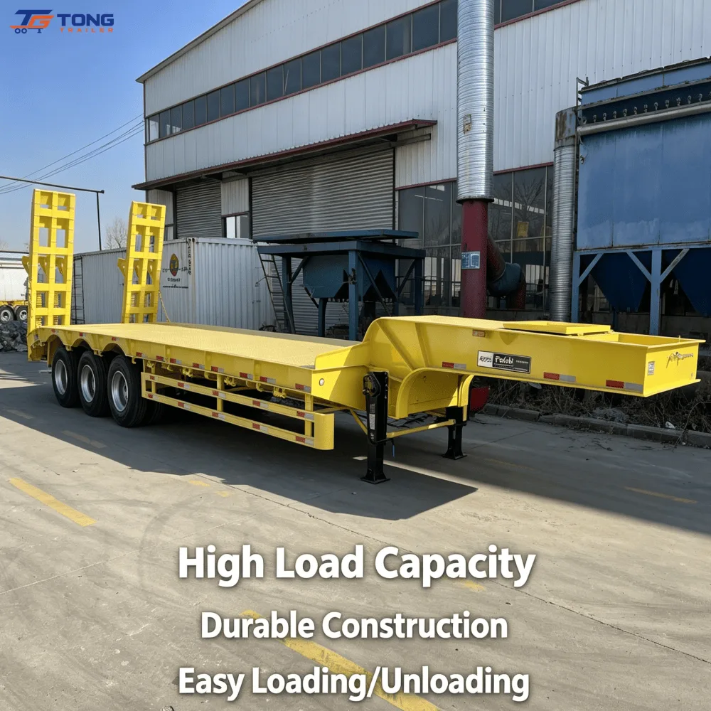 3 Axle Lowbed Semi Trailer for Excavator Transport gallery 2
