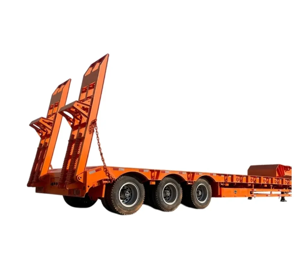 3 Axle Lowbed Semi Trailer for Excavator Transport