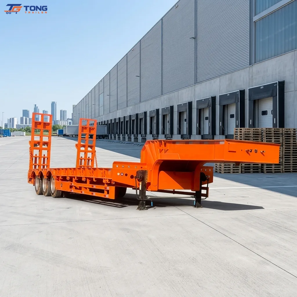 3 Axle Lowbed Semi Trailer for Excavator Transport gallery 4