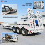 3 Axle Lowbed Trailer 60T-150T 50 Ft Excavator Semi-Trailer gallery 2