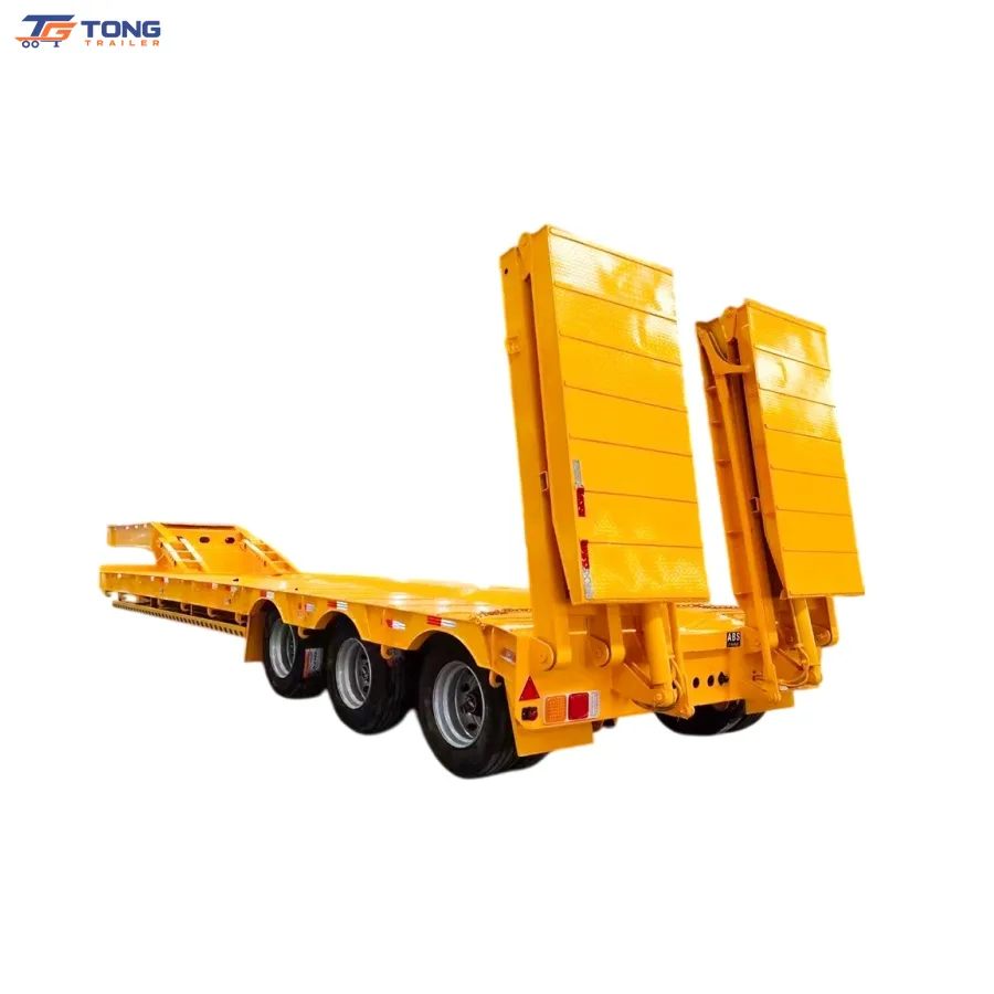 3 Axle Lowbed Trailer 60T-150T 50 Ft Excavator Semi-Trailer