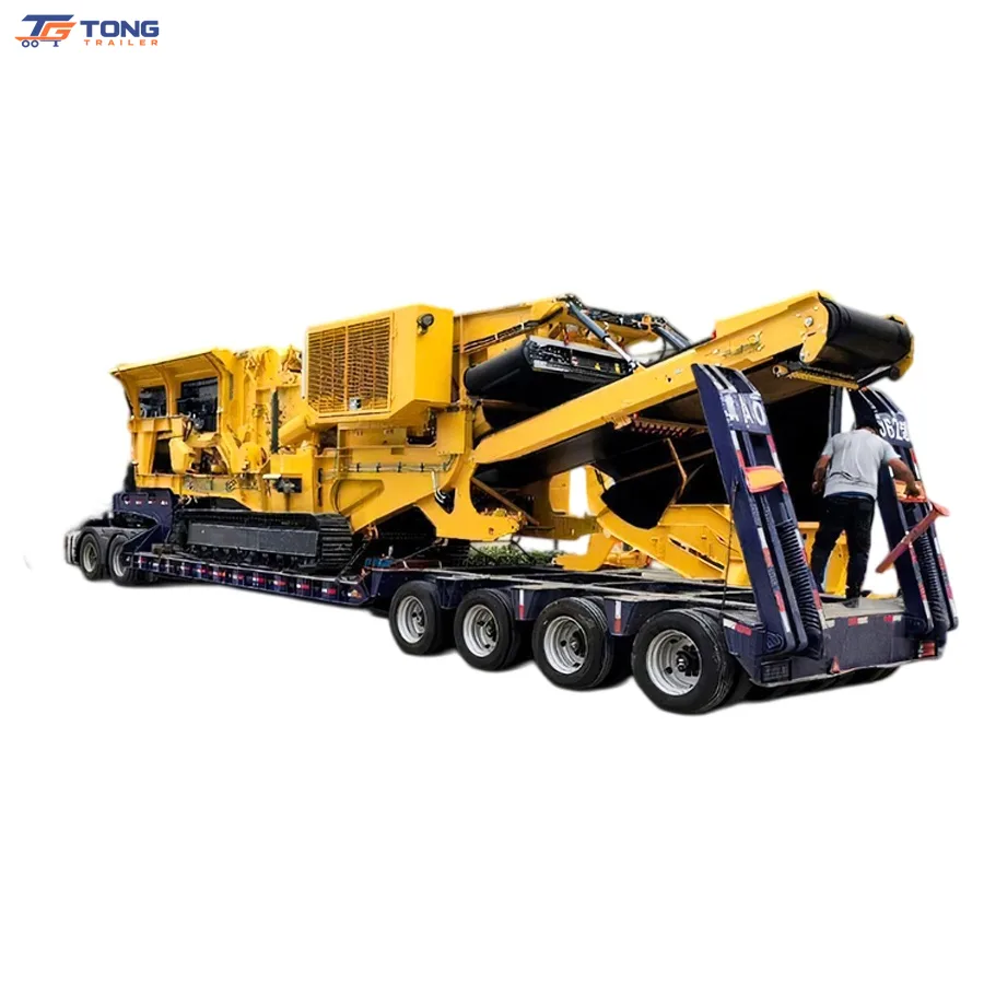 3 Axle Lowbed Trailer 60T-150T Heavy Equipment Transport