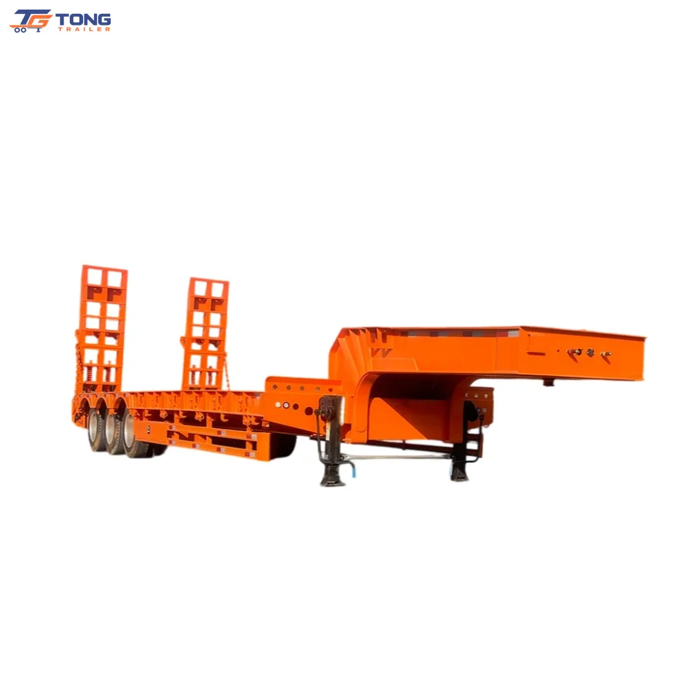3 axle lowboy semi trailer 60-150 Ton Heavy Duty Low Bed gallery 1