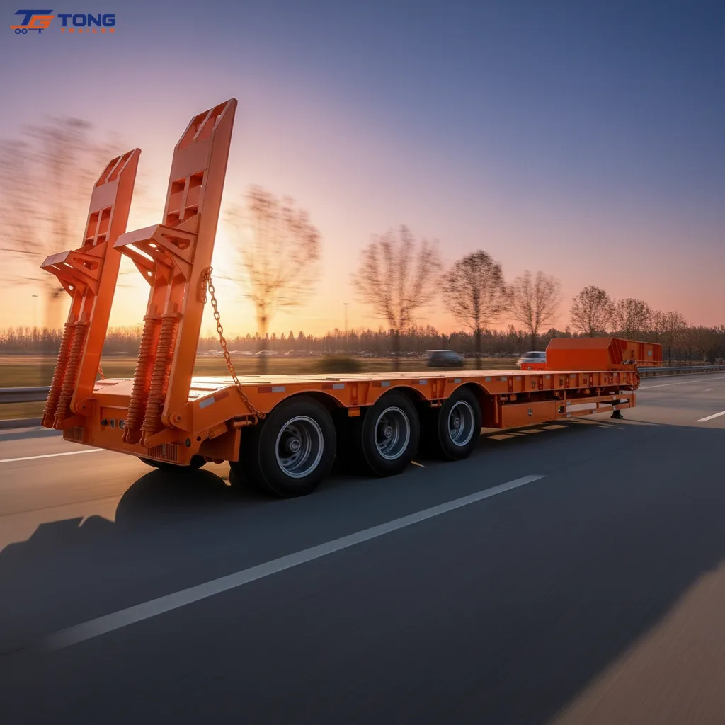 3-Axle Lowboy Semi Trailer, 60-150T Payload gallery 2