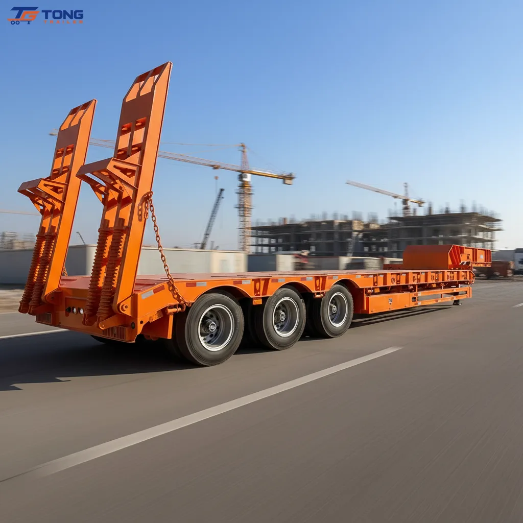 3-Axle Lowboy Semi Trailer, 60-150T Payload gallery 4