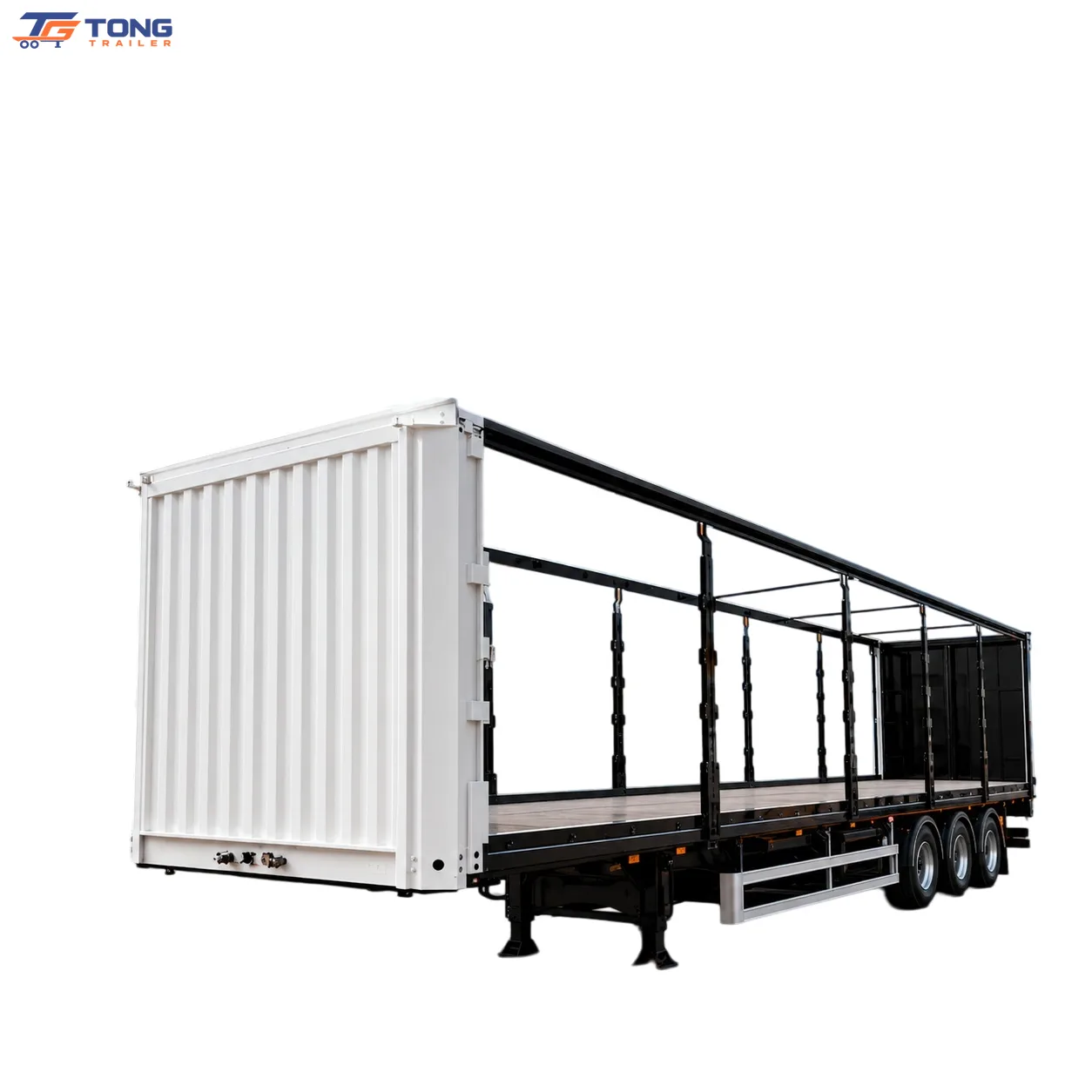 3 Axle Side Curtain Semi Trailer 60T to 150T Payload gallery 1