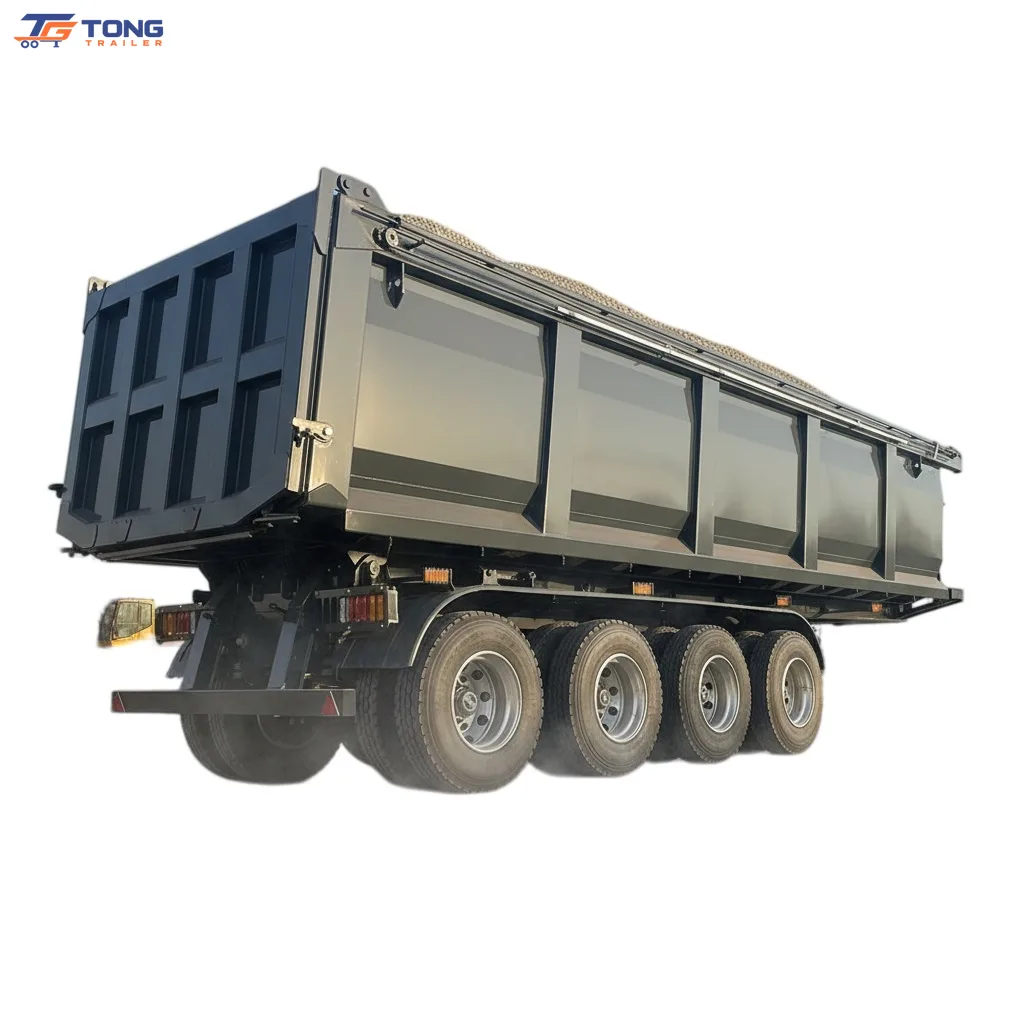 3 axle tipper semi trailer 40cbm Steel 30 Ton Dump gallery 1