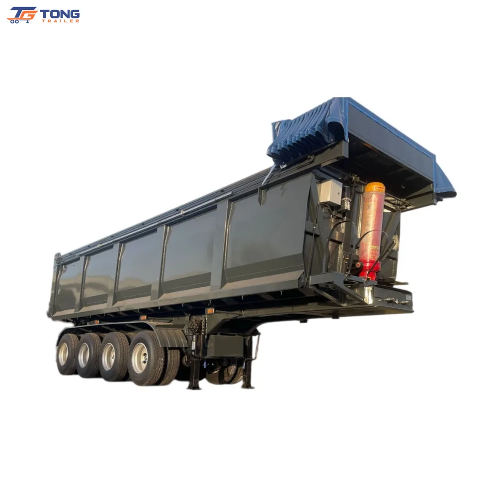 3 axle tipper trailer | Heavy Duty 30T Rear Dump Semi gallery 3