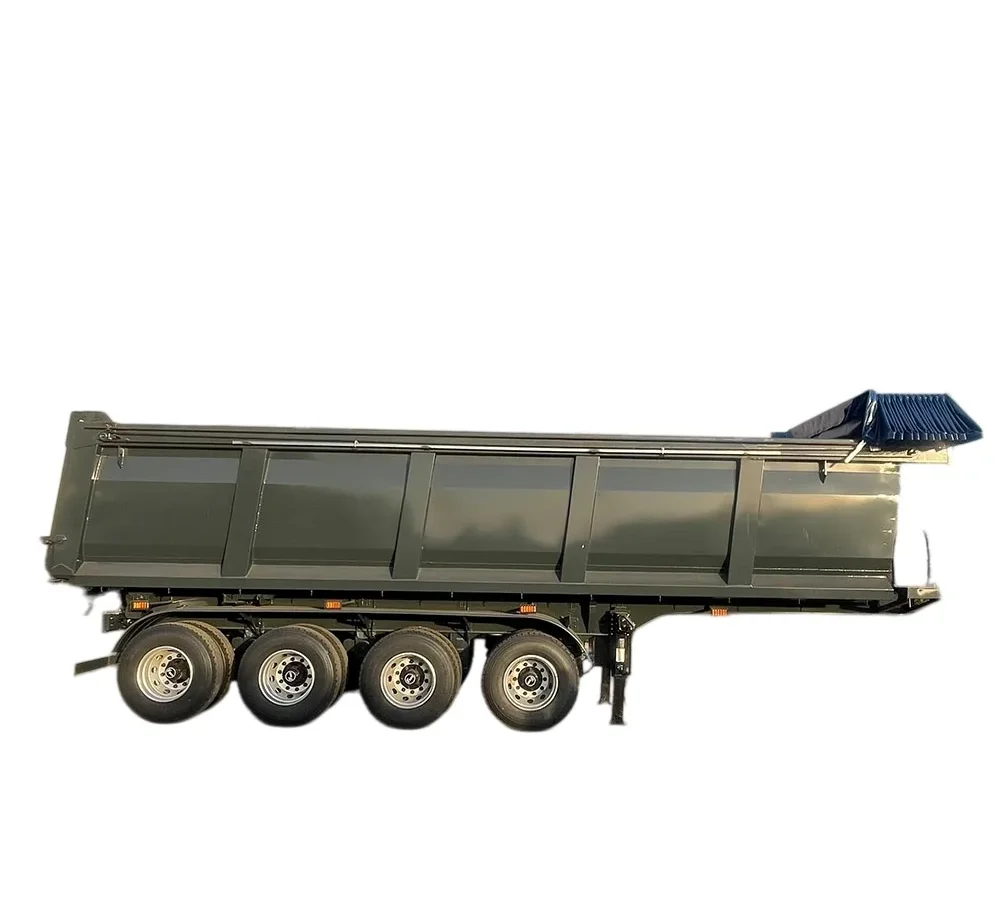 4 Axle Dump Semi Trailer 40 Cubic Meter Hydraulic Tipping