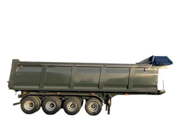 4 Axle Dump Semi Trailer 40 Cubic Meter Hydraulic Tipping