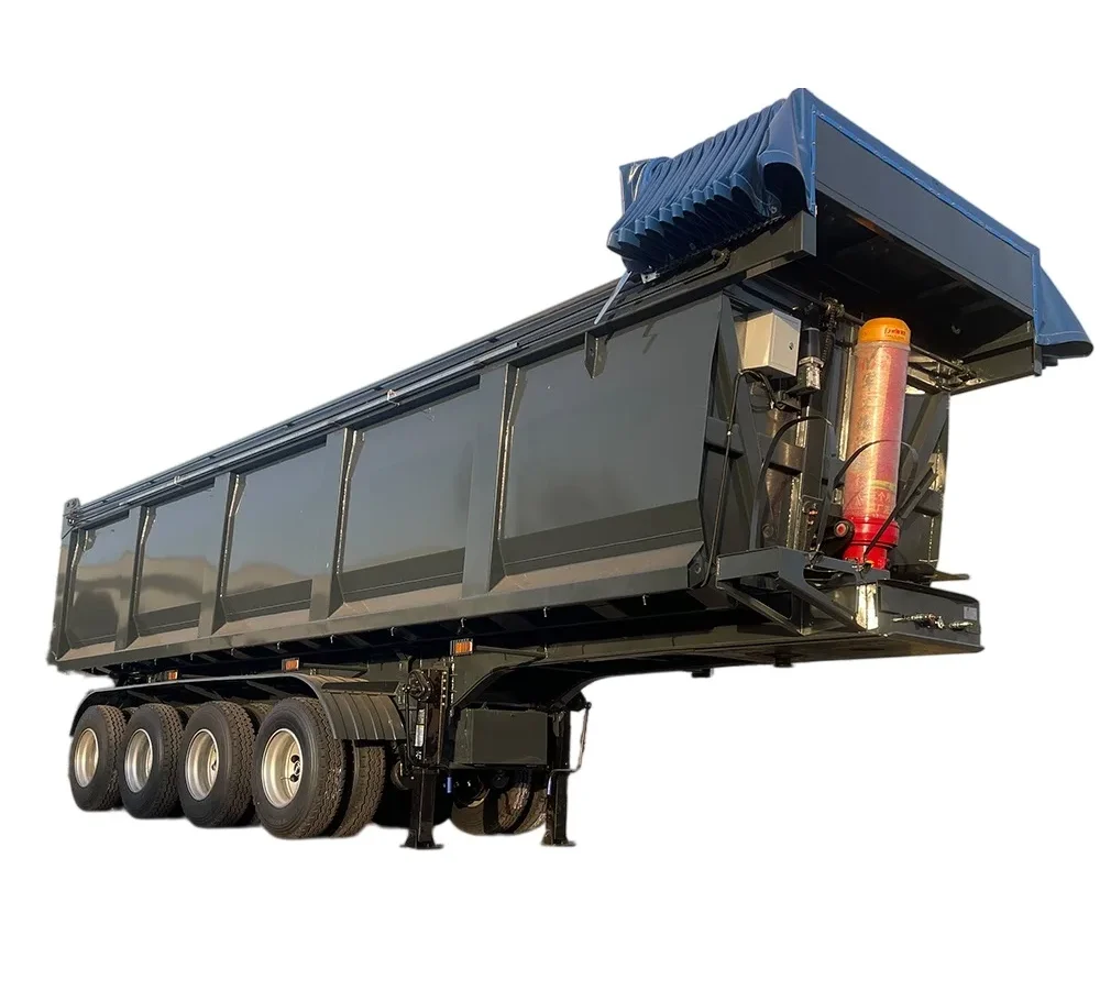 4 Axle Dump Semi Trailer 50-60 Ton Heavy Duty