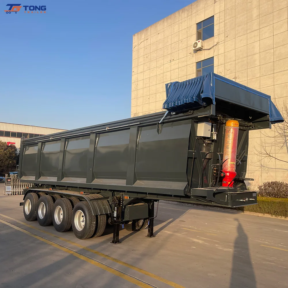 4 Axle Dump Semi Trailer 50-60 Ton Heavy Duty gallery 2