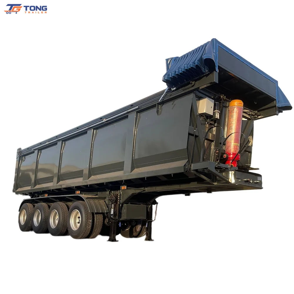 4 Axle Dump Semi Trailer 50-60 Ton Heavy Duty