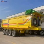 4 Axle Dump Semi Trailer 60-70 Ton Heavy Duty Rear Dump gallery 3