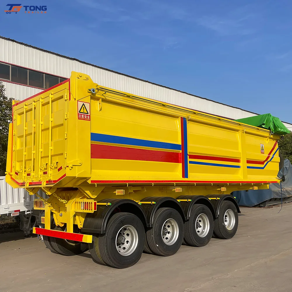 4 Axle Dump Semi Trailer 60-70 Ton Heavy Duty Rear Dump gallery 4