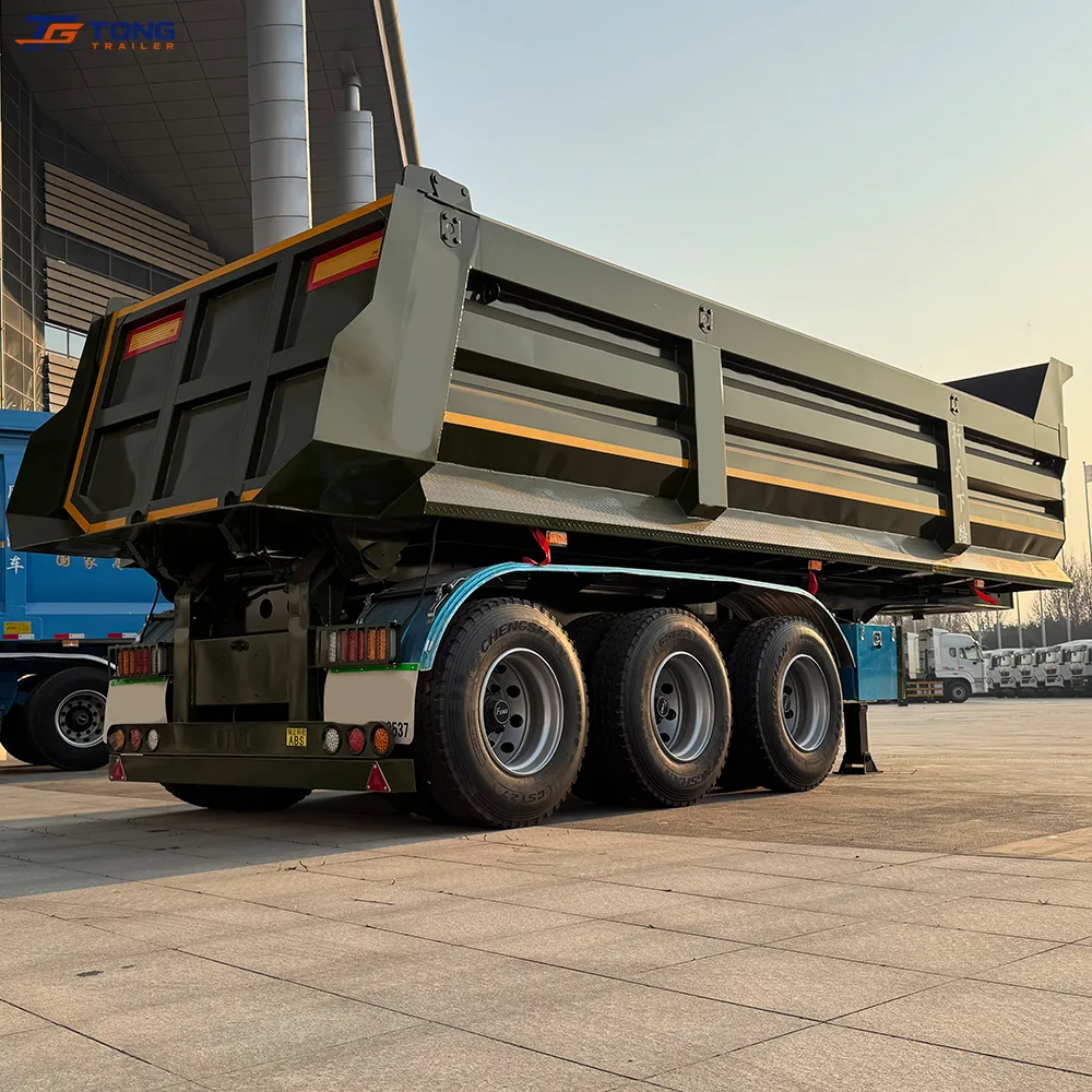 4 Axle Dump Semi Trailer 60-70 Ton Heavy Duty Rear Dump gallery 6