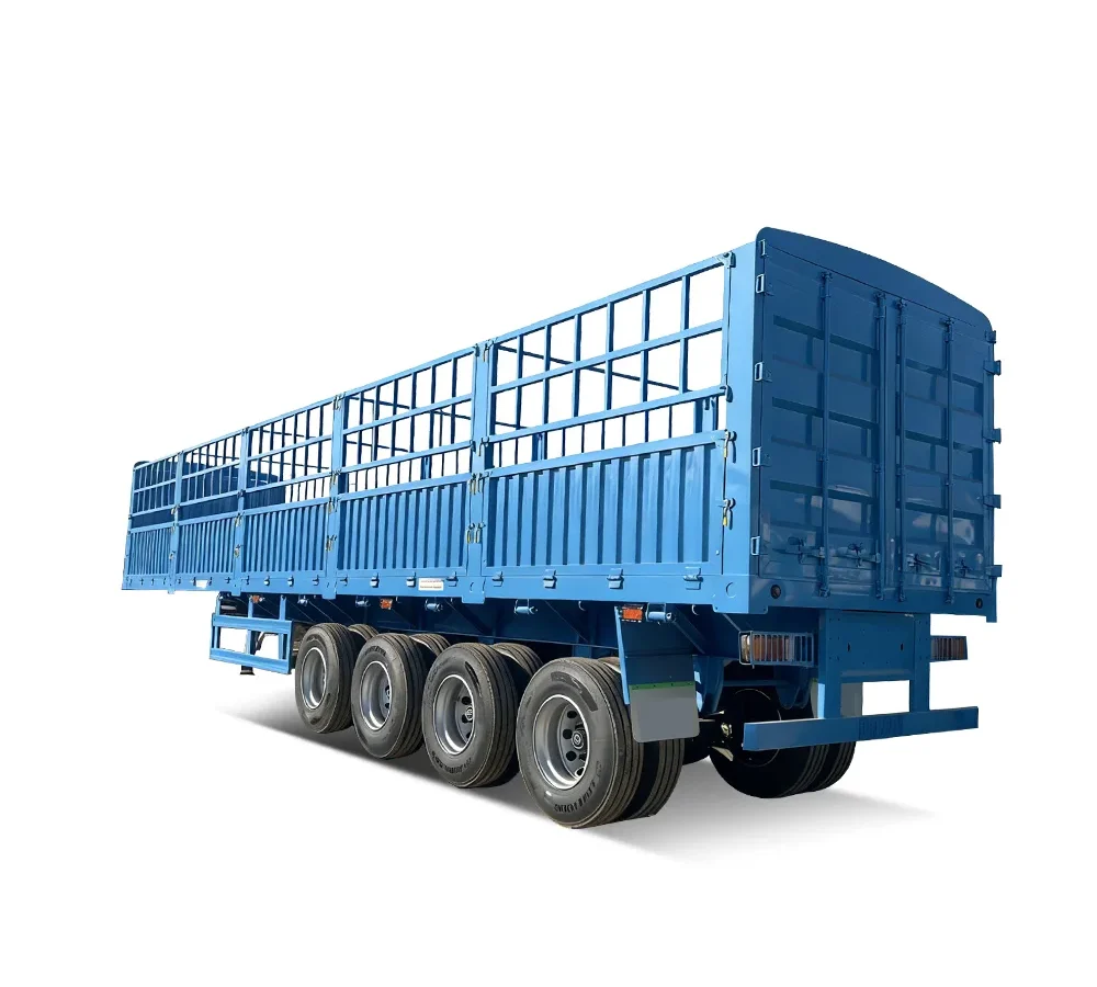 4 Axle Fence Cargo Trailer 60T Steel Semi-Trailer