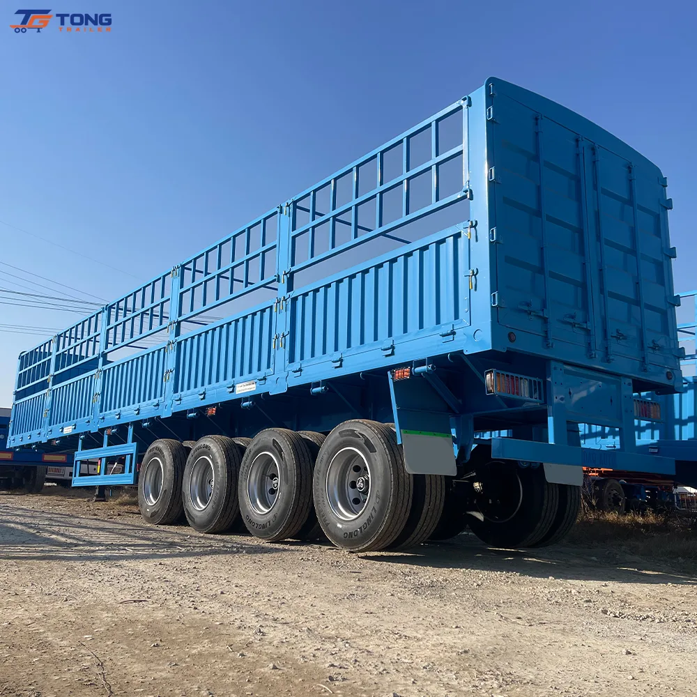 4 Axle Fence Cargo Trailer 60T Steel Semi-Trailer gallery 2
