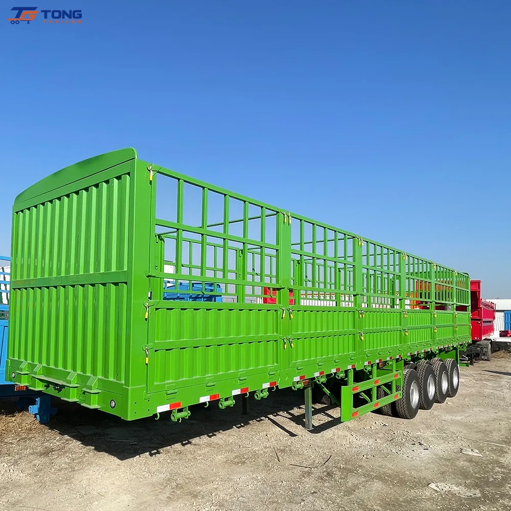 4 Axle Fence Cargo Trailer 60T Steel Semi-Trailer gallery 5