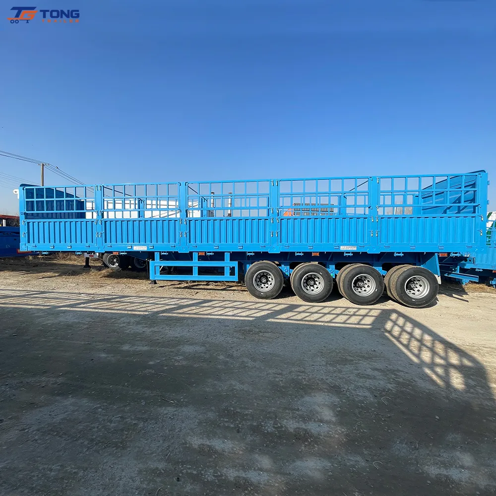 4 Axle Fence Cargo Trailer 60T Steel Semi-Trailer gallery 6