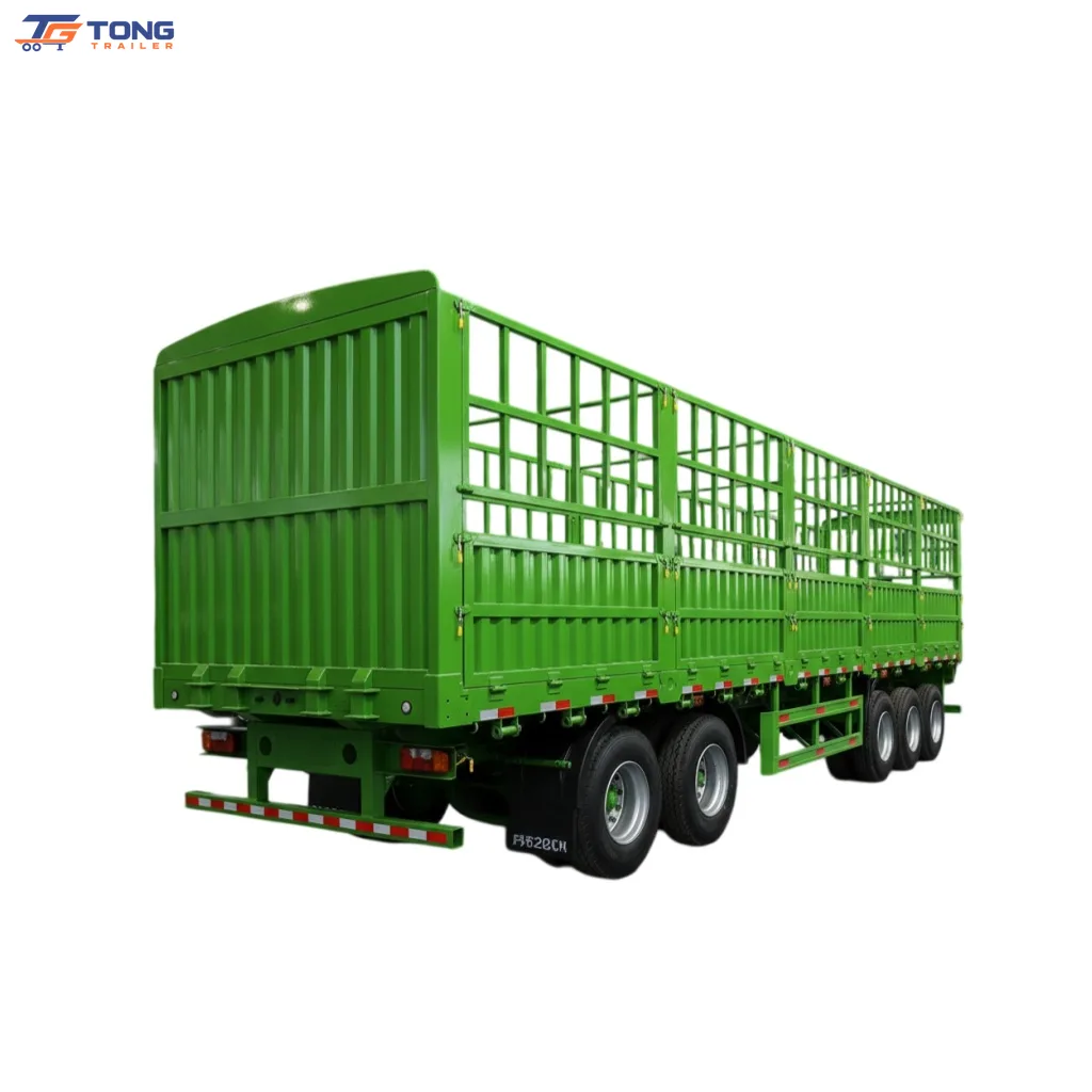 4 axle fence semi trailer 60-150T Bulk Cargo Transport gallery 1