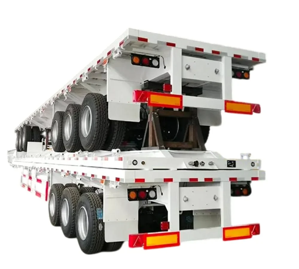 4 axle flatbed semi trailer 50t steel deck for sale