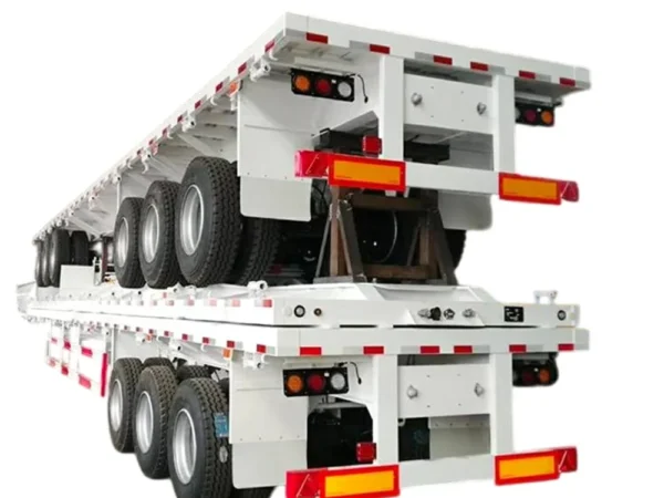 4 axle flatbed semi trailer 50t steel deck for sale