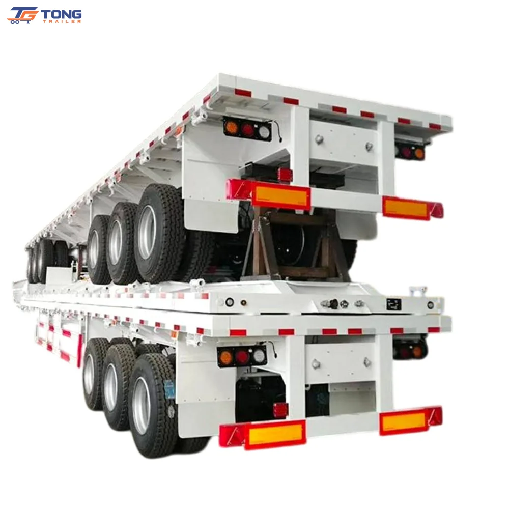 4 axle flatbed semi trailer 50t steel deck for sale