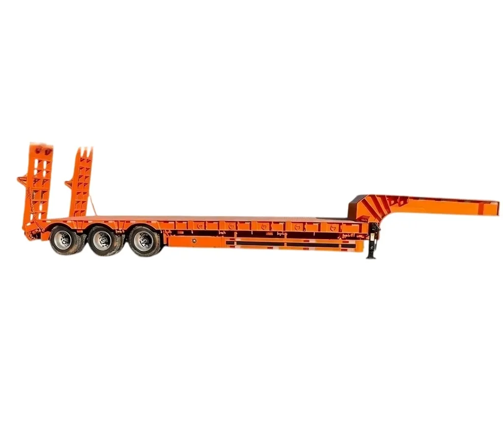 4 Axle Low Bed Semi Trailer 60T-150T Payload