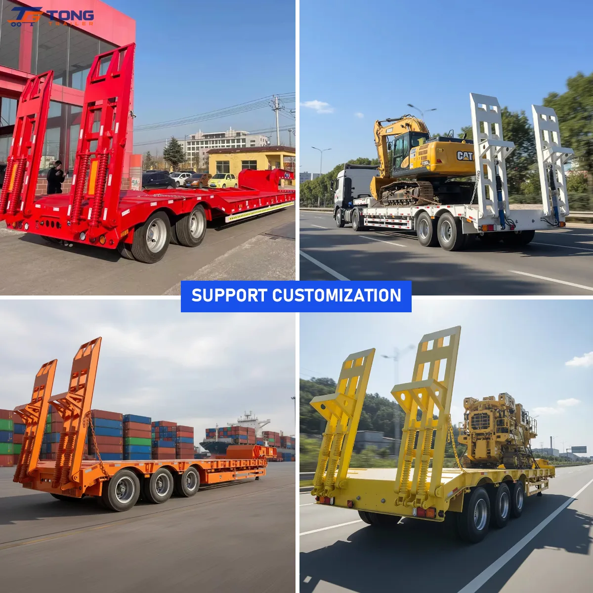 4 Axle Low Bed Semi Trailer 60T-150T Payload gallery 3