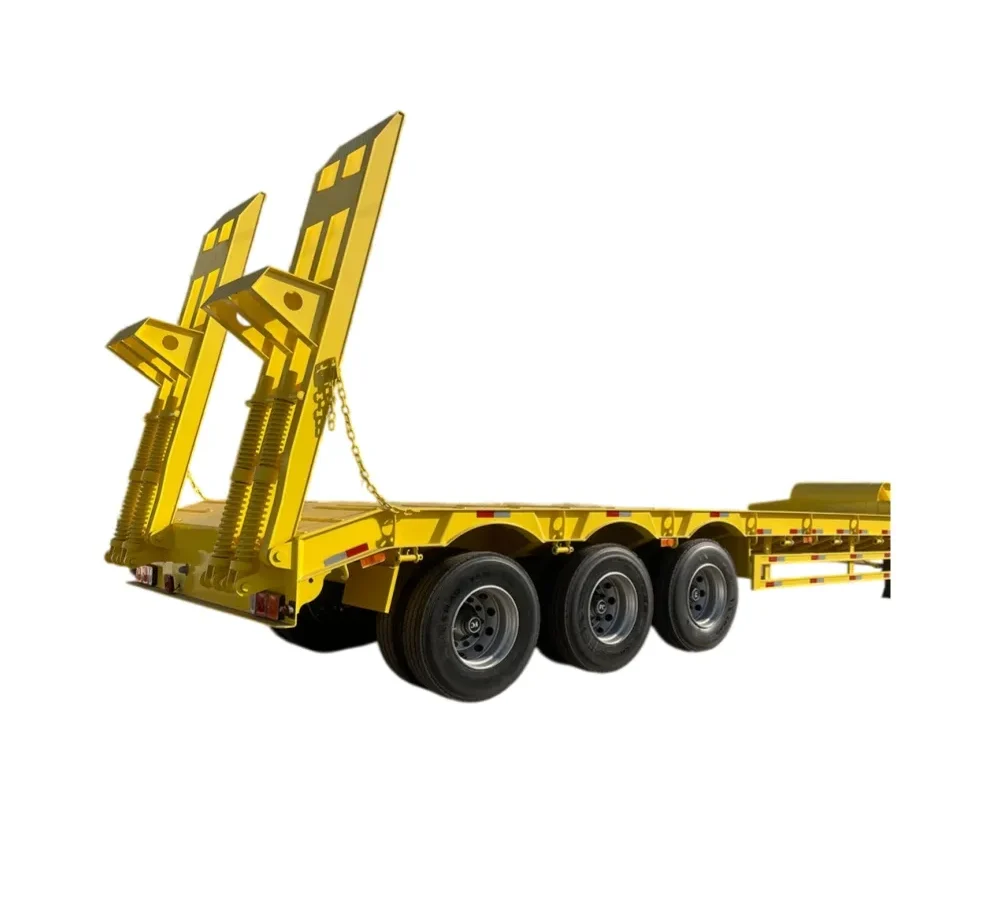 4 Axle Lowbed Semi Trailer 100T Steel Gooseneck for Sale