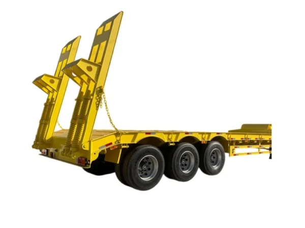 4 Axle Lowbed Semi Trailer 100T Steel Gooseneck for Sale