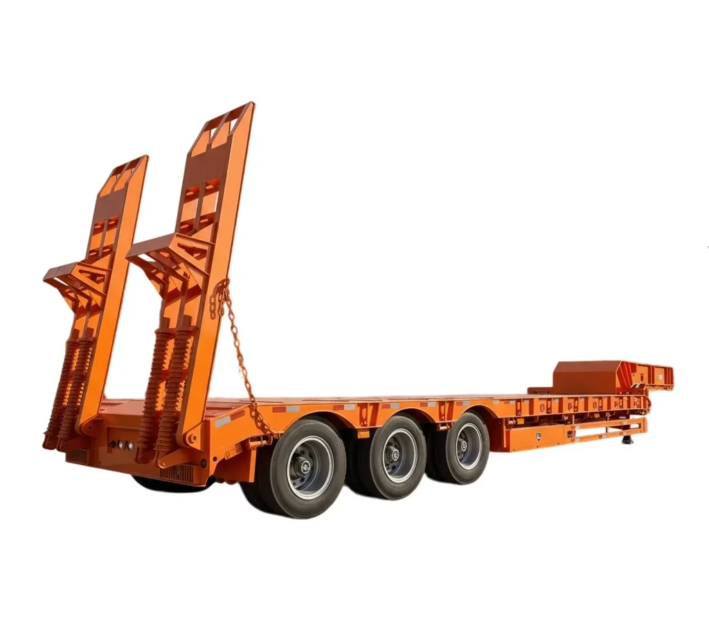 4 axle lowbed semi trailer 60-100 ton low loader for sale