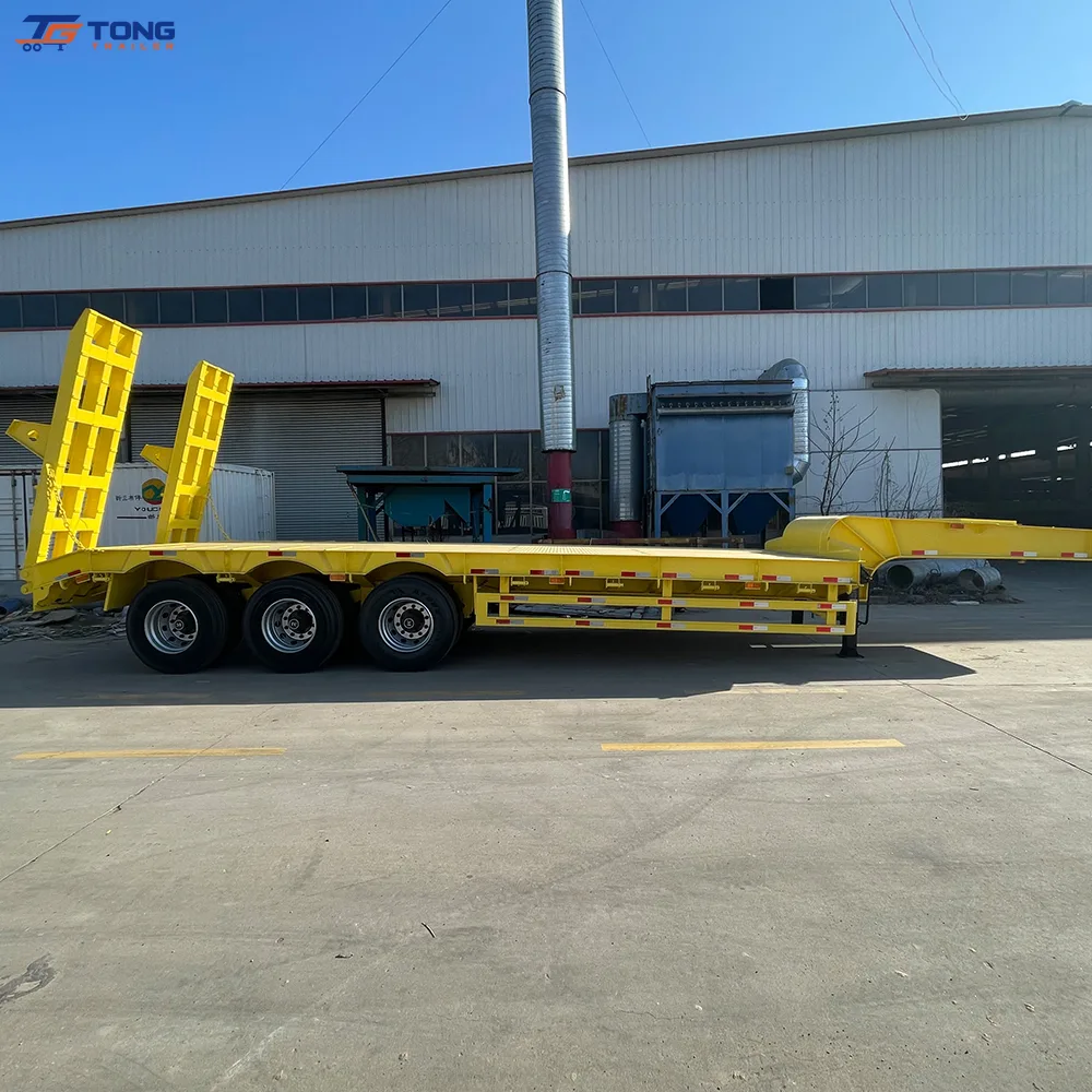 4 Axle Lowbed Trailer 60-150 Ton Low Loader Semi Trailer gallery 3