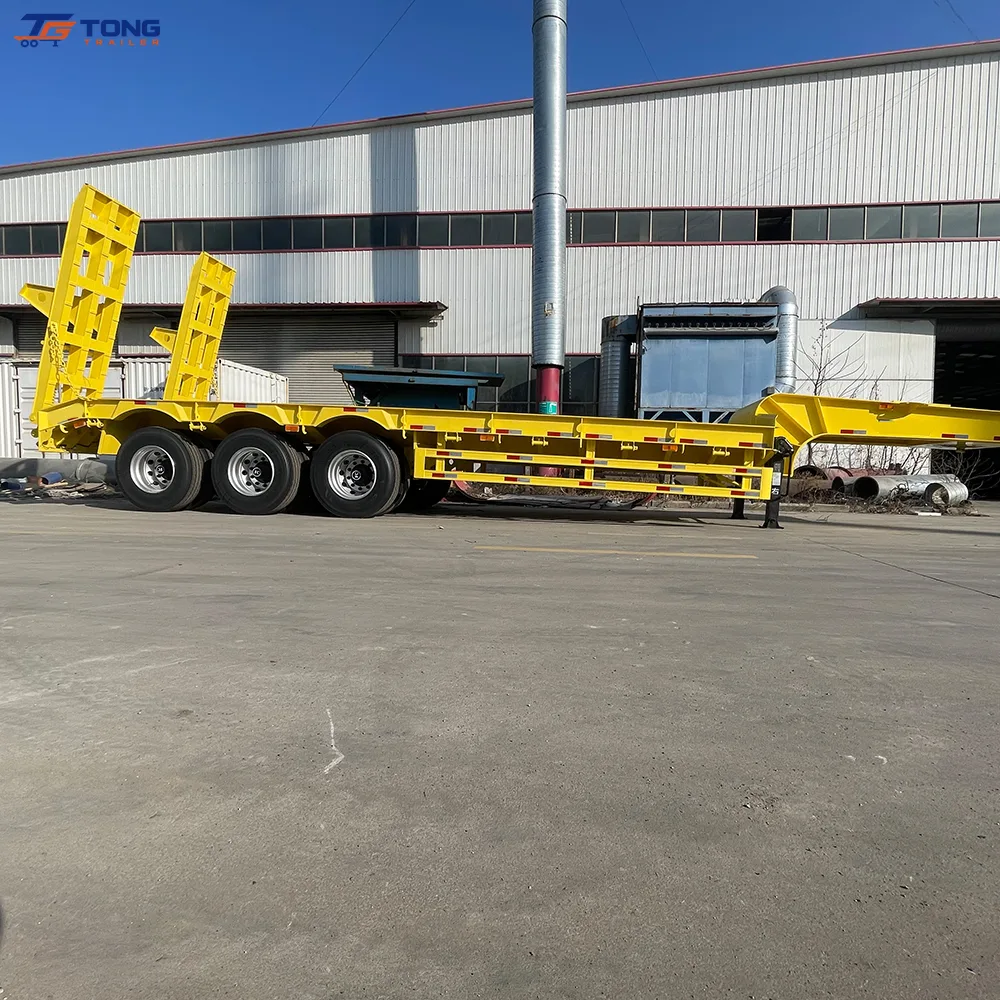 4 Axle Lowbed Trailer 60-150 Ton Low Loader Semi Trailer gallery 6