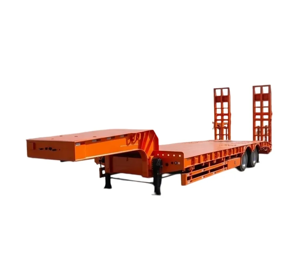4 Axle Lowbed Trailer 60-150T Gooseneck Semi Trailer