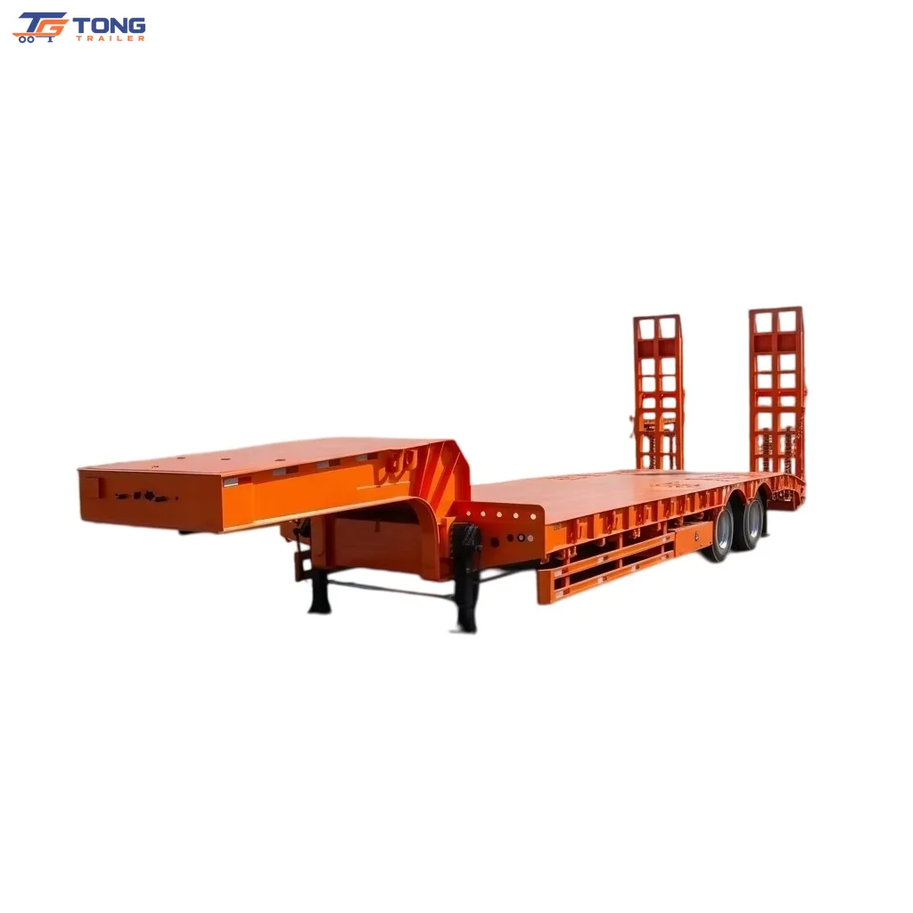 4 Axle Lowbed Trailer 60-150T Gooseneck Semi Trailer