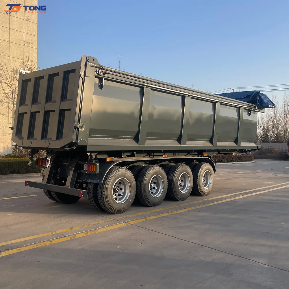 4 Axle Steel Dump Trailer 30 Ton for Mining gallery 2