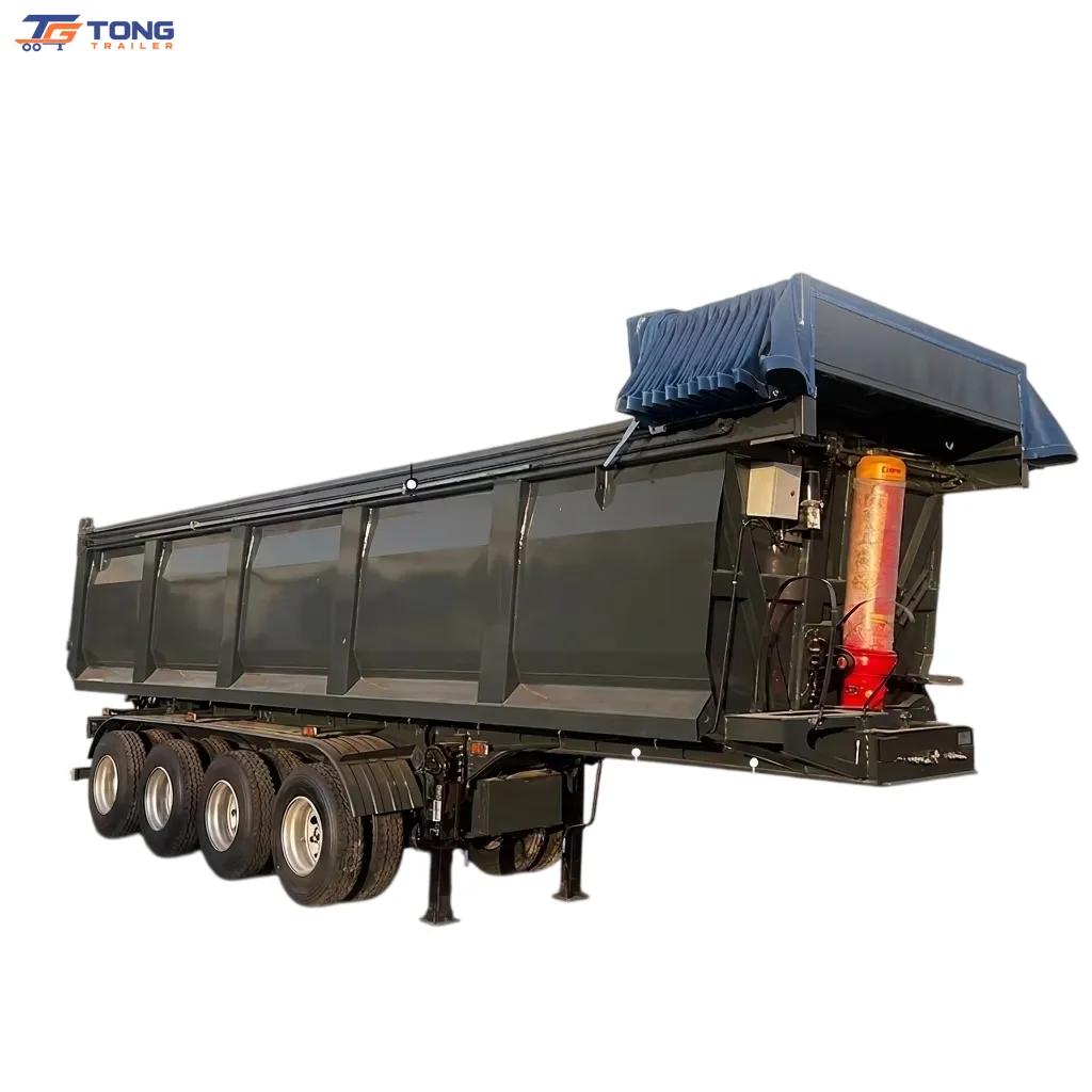 4 Axle Steel Dump Trailer 30 Ton for Mining